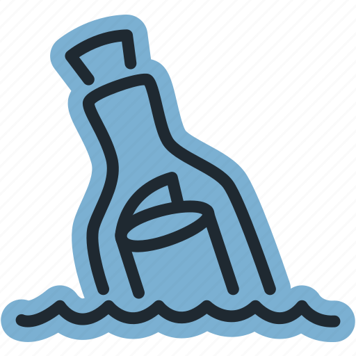 Sea, bottle, communication, letter, message, water icon - Download on Iconfinder