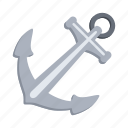 anchor, boat, drop, ocean, pipe, sea, water