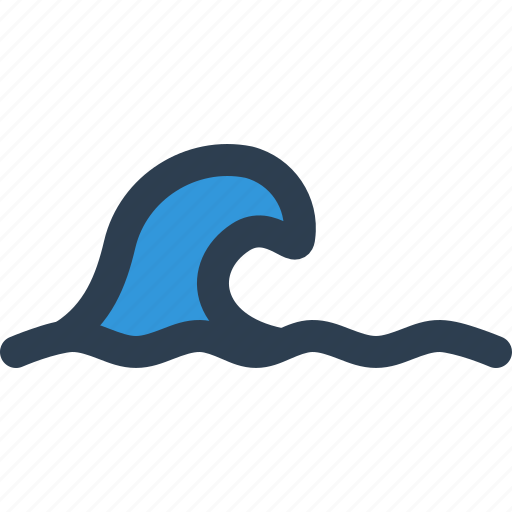 Waves, wave, tsunami, sea icon - Download on Iconfinder