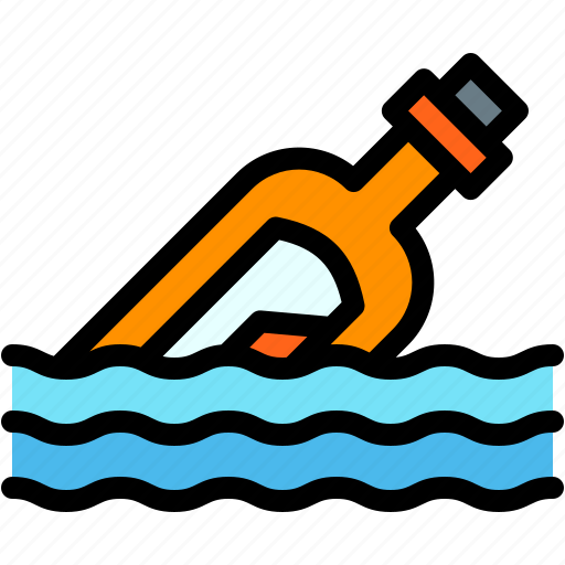 Message, in, a, bottle, water, pirate, paper icon - Download on Iconfinder
