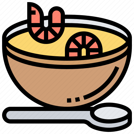 Bowl, seafood, shrimps, soup, spoon icon - Download on Iconfinder