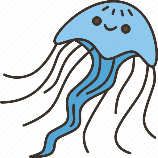 Jellyfish, tentacles, underwater, marine, animal icon - Download on Iconfinder