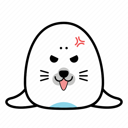 Face, seal, angry, animal, emoticons, expression, smiley icon - Download on Iconfinder