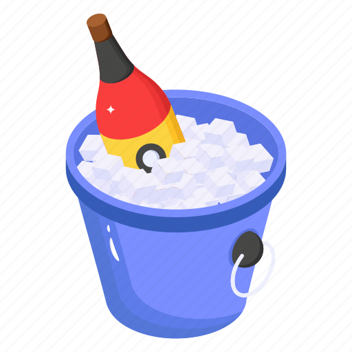 Wine cooler, wine bucket, wine basket, alcohol, drink bucket icon - Download on Iconfinder