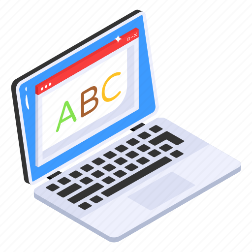 Laptop, online learning, online study, english lesson, english course icon - Download on Iconfinder