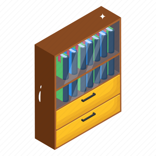 Book cabinet, bookshelf, book rack, book case, books almirah icon - Download on Iconfinder