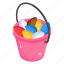 easter basket, easter bucket, eggs basket, easter eggs, painted eggs 
