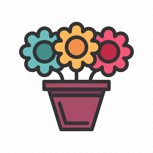 Planted flower, flower, nature, plant, blossom, floral, garden icon - Download on Iconfinder