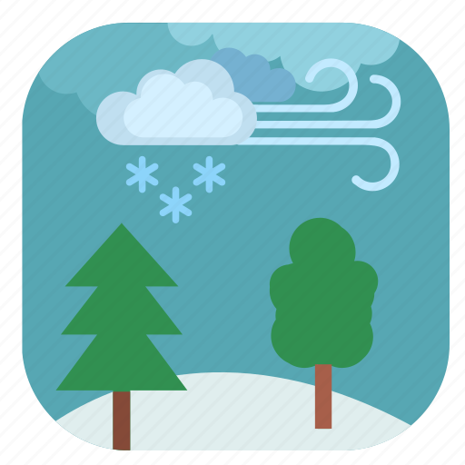 Forest, tree, wind, winter icon - Download on Iconfinder