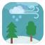 forest, tree, wind, winter 