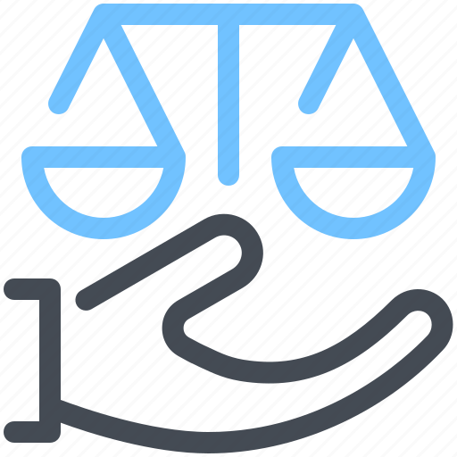 Court, hand, justice, law, scales icon - Download on Iconfinder
