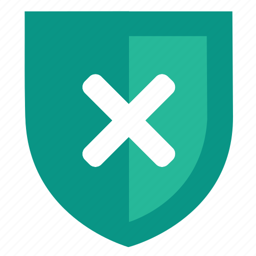 Broken, cross, denied, privacy, protect, security, shield icon - Download on Iconfinder