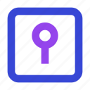 keyhole square, key hole, protection, safe, lock, security