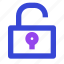 unlock, access, permission, release, open, free 