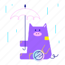 piggy, bank, coin, money, dollar, savings, saving, rain, umbrella 