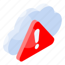 cloud, alert, notification, warning, exclamation, storage, hosting