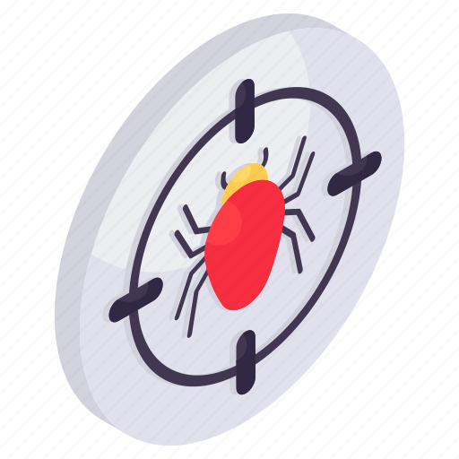 Bug scan, virus scan, malware scan, focus bug, bug target icon - Download on Iconfinder