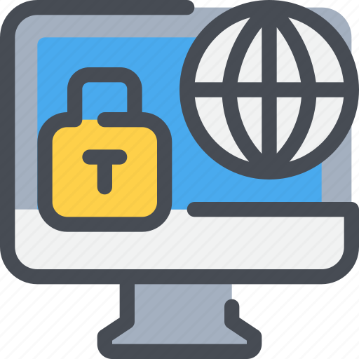 Computer, global, padlock, protection, secure, security icon - Download on Iconfinder