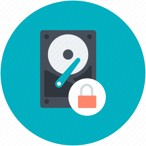 Data protection, data storage device, hard disk, lock sign icon - Download on Iconfinder