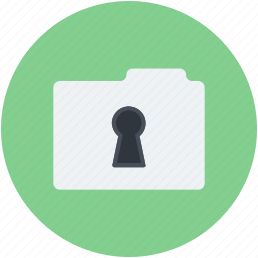 Data security, file defence, folder keyhole, portfolio, secret data icon - Download on Iconfinder