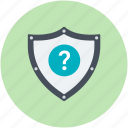 antivirus, question mark, question mark shield, shield, validation symbol