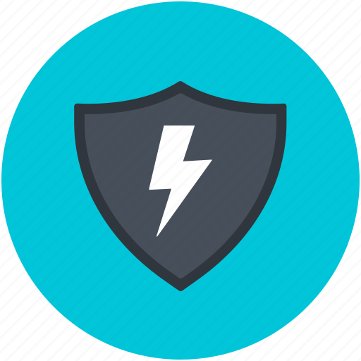 High voltage, indicating, lightning, shield, warning sign icon - Download on Iconfinder