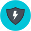 high voltage, indicating, lightning, shield, warning sign 