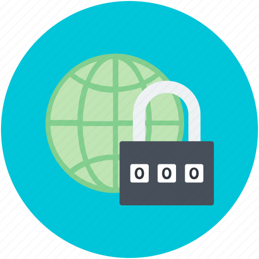 Digital security, globe, internet security, lock sign, network protection icon - Download on Iconfinder