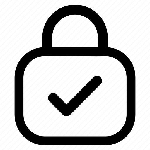 Lock, security, check, tick, protection, safety, padlock icon - Download on Iconfinder