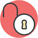 open padlock, safety, unlocked, unlocked padlock, unlocking