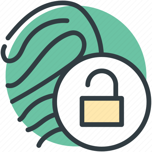 Biometric, digital security, fingerprint lock, lock sign, security concept icon - Download on Iconfinder