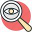 exploration, eye, magnifying glass, search, search concept 