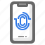 fingerprint, lock, security, smartphone 