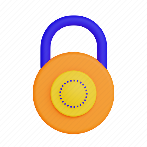 Circle, padlock 3D illustration - Download on Iconfinder