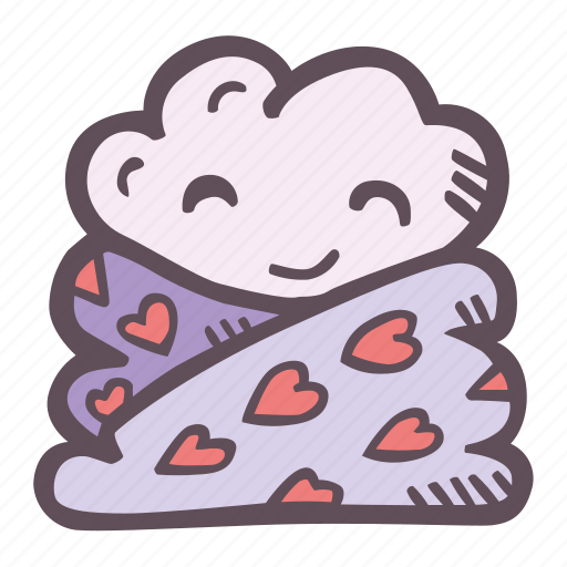 Cosy, comfortable, brain, cloud, blanket, burito, selfcare icon - Download on Iconfinder
