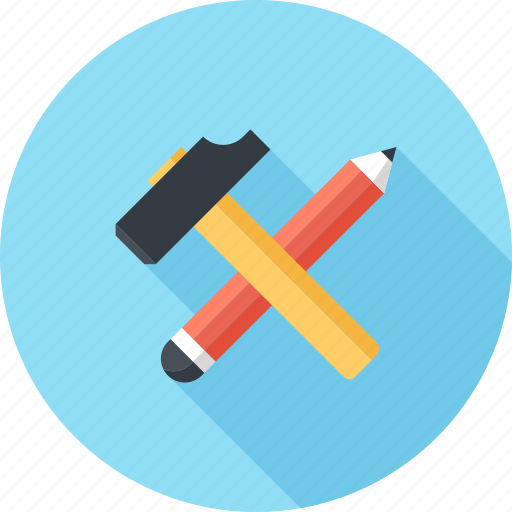 Build, construct, design, development, hammer, pencil, tool icon - Download on Iconfinder