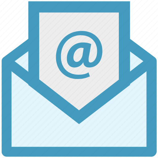 At sign, email, envelope, letter, message, opened, seo icon - Download on Iconfinder