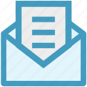 document, email, envelope, letter, message, opened, seo