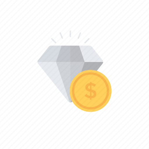 Diamond, dollar coin, premium, value, wealth icon - Download on Iconfinder