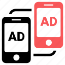 ads, advertising, marketing, mobile, monetization icon
