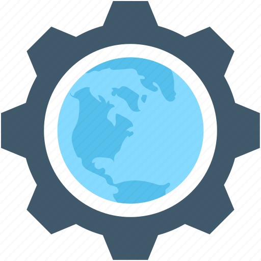Cog, cogwheel, global setting, globe, internet setting icon - Download on Iconfinder