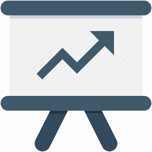 Analysis, chalkboard, graph presentation, growth graph, presentation icon - Download on Iconfinder