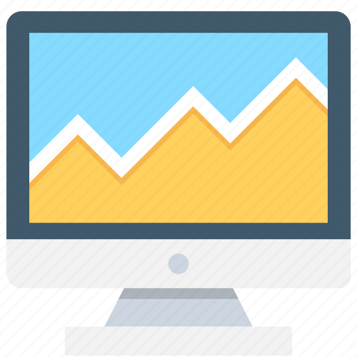 Line graph, monitor, online analytics, online graph, seo graph icon - Download on Iconfinder