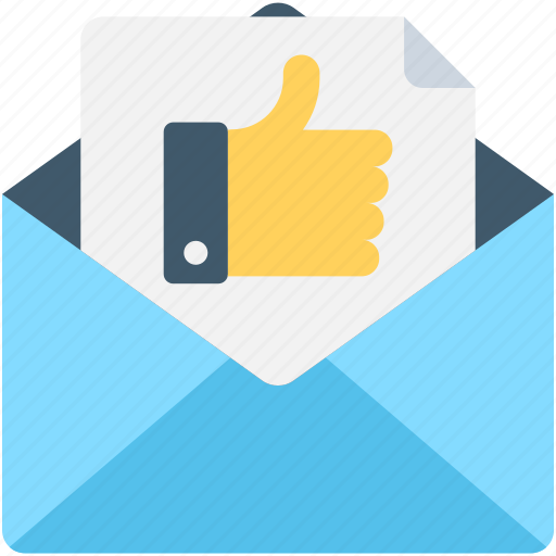 Email, envelope, file, letter, thumbs up icon - Download on Iconfinder