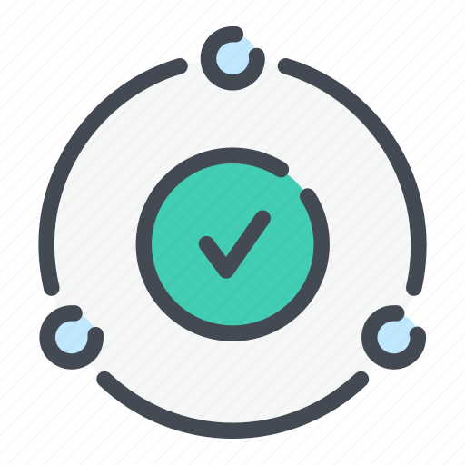 Approve, check, circle, connections, done, link, tick icon - Download on Iconfinder