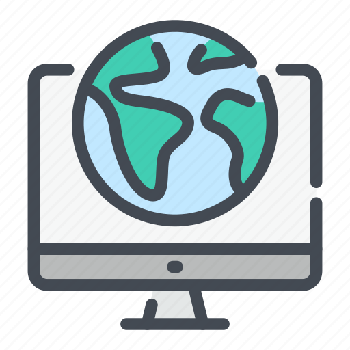 Computer, earth, globe, marketing, monitor, online, worldwide icon - Download on Iconfinder