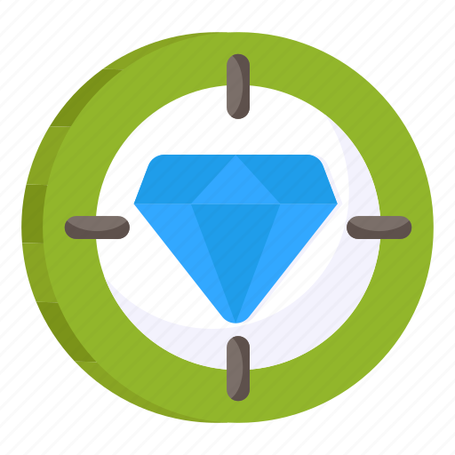 Premium target, diamond, jewel, ornament, reward icon - Download on Iconfinder