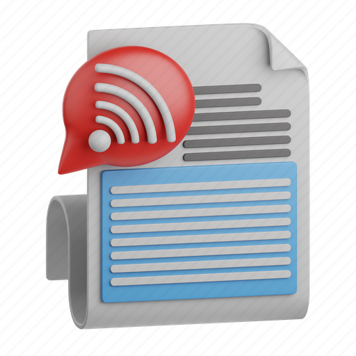 Rss, feed, file, news, blog, newspaper, document icon - Download on Iconfinder
