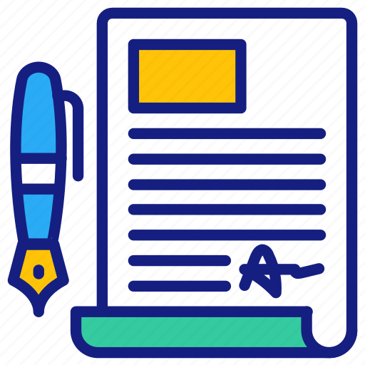 Contract, application, document, form, policy, business, signatur icon - Download on Iconfinder