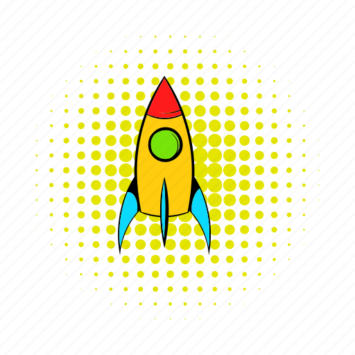 Comics, fire, rocket, science, ship, space, spaceship icon - Download on Iconfinder